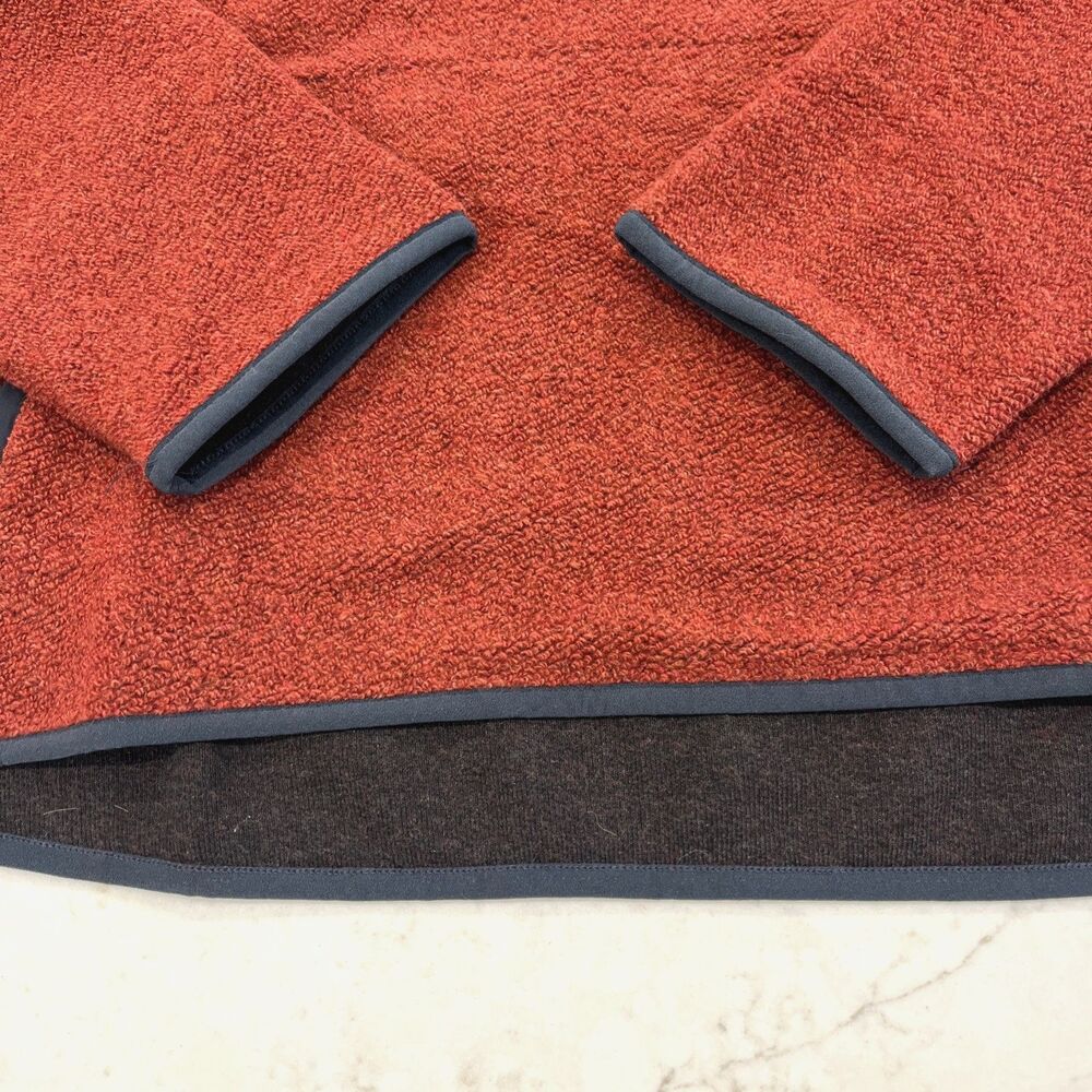 prAna NEW Mens XL Fleece‎ 1/2 Zip Quilted Pullover Jacket Wool Blend Red Blue - Picture 8 of 16